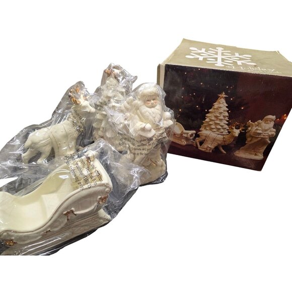 Kirkland's Christmas 4-Pc Table Top Set Santa Claus, Reindeer, Sleigh & Tree - Picture 8 of 8